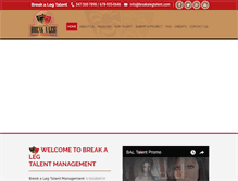 Tablet Screenshot of breakalegtalent.com